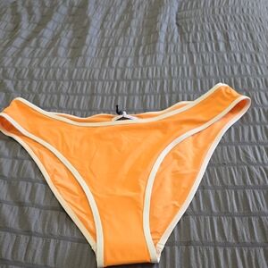 We Wore What Orange Bikini Bottom with White Trim Sz Xl Nwt